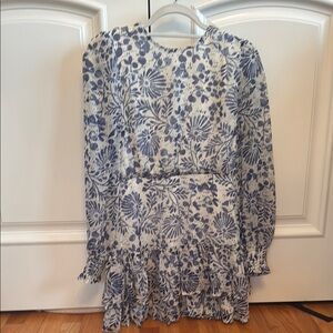 Aqua Blue and White Ruffled Tiered Sundress